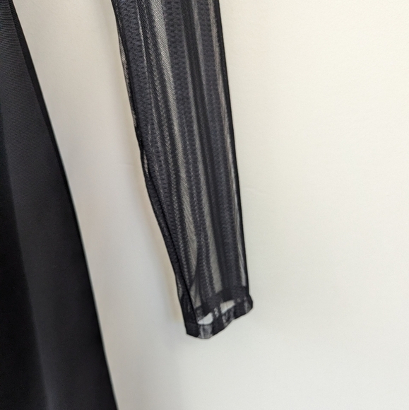 Bill Hallman Sheer Striped Pencil Midi Dress Retro Wiggle - Picture 11 of 15